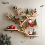 Branch Tree Shelf Floating Corner Shelf Mid Century, solid wood, built to order