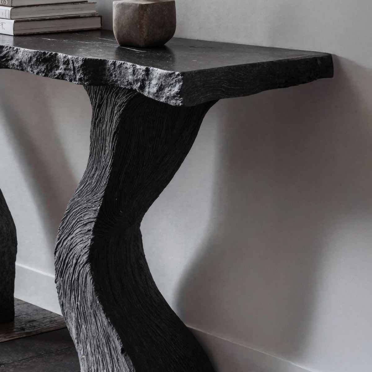 Handcrafted Black Console Table, solid wood, built to order