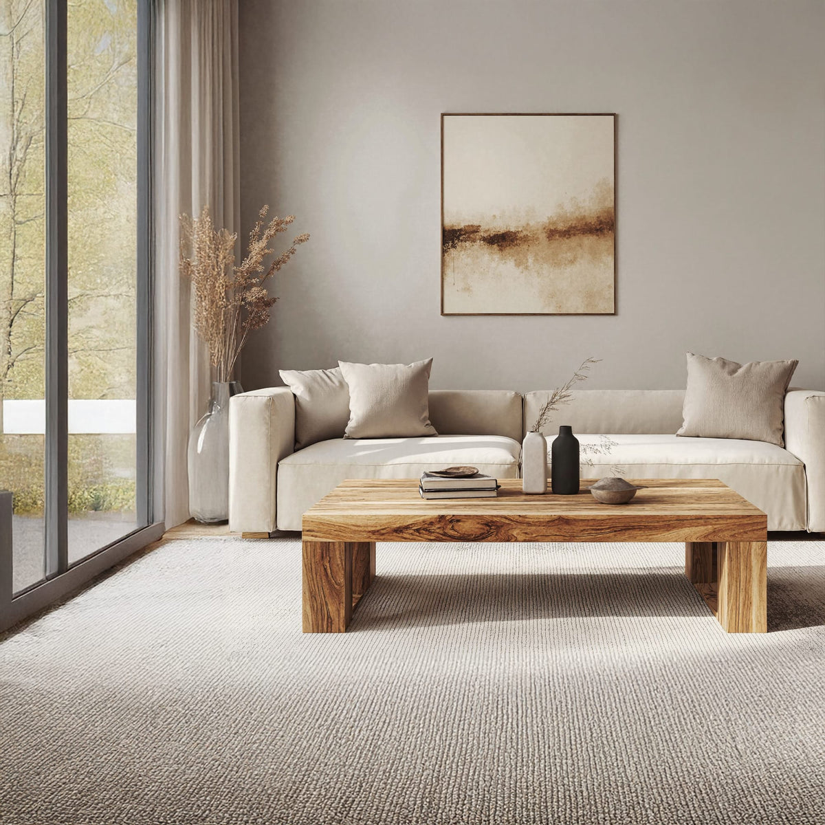 Minimalist Coffee Table Family Room Clean Look, solid wood, built to order