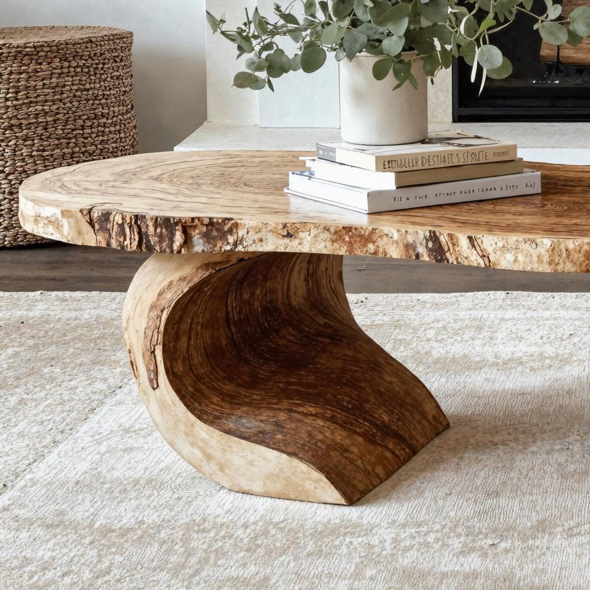 Vintage Natural Coffee Table Cozy Living Room, solid wood, built to order