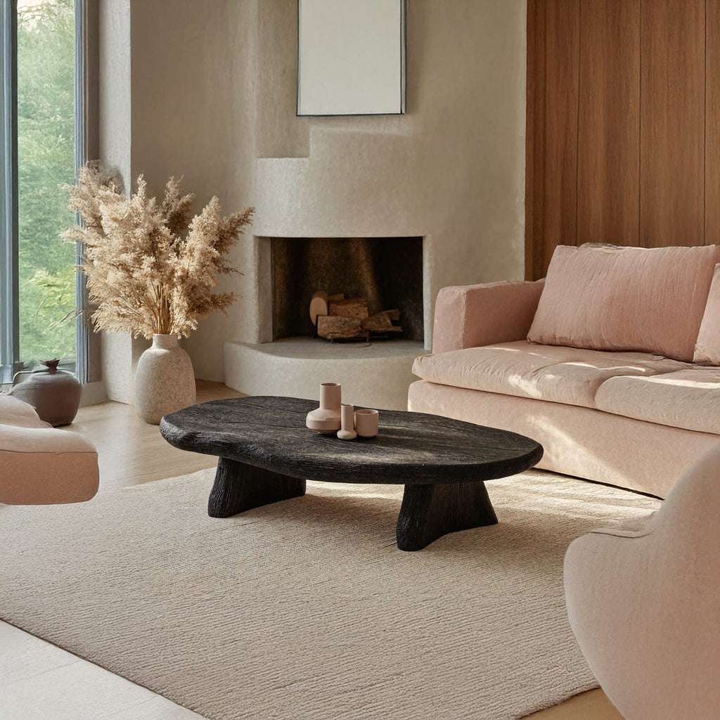 Black Modern Coffee Table Home Decor, solid wood, built to order