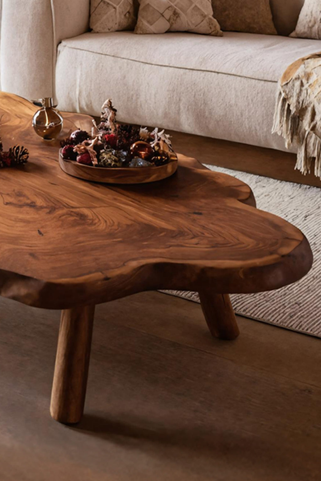 Live Edge Slab Modern Coffee Table