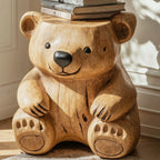 Handmade Bear End Table Side Table, solid wood, built to order