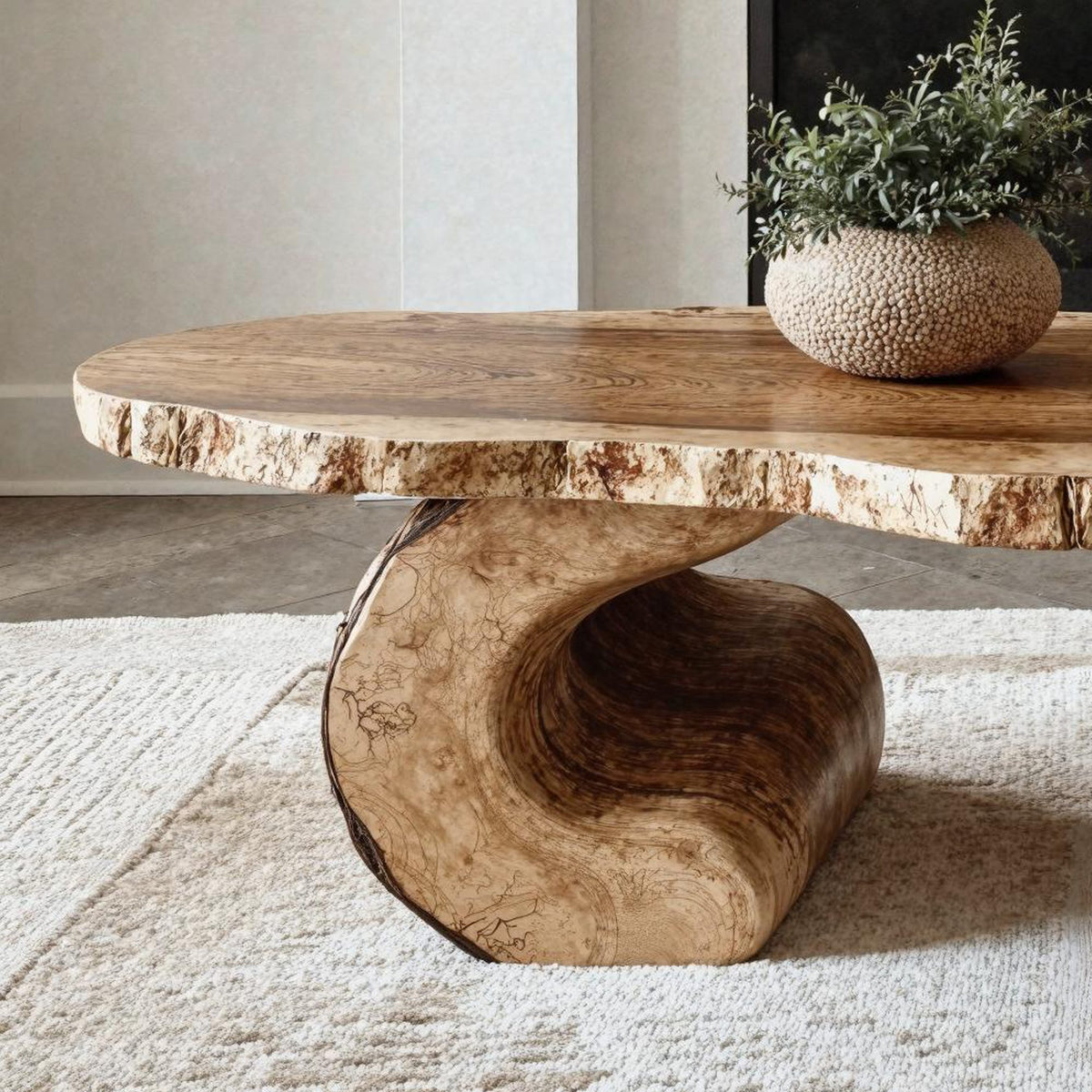Solid Live Edge Central Coffee Table