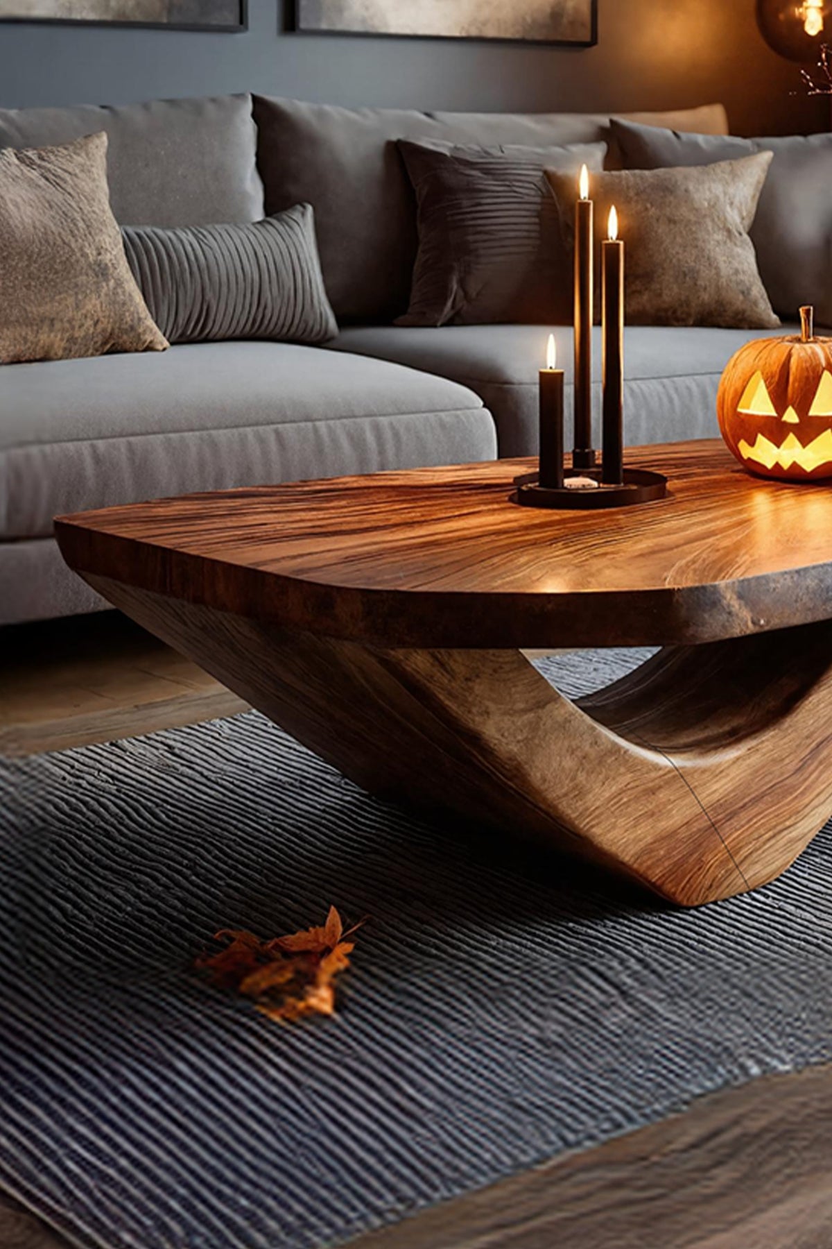 Mid Century Solid Coffee Table Livingroom Decor Trick Or Treat, solid wood, built to order