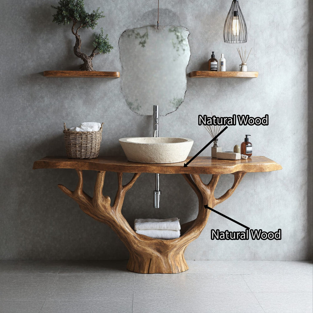 Minimalist Floating Vanity Design, solid wood, built to order