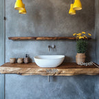 Handcrafted Vanity Bespoke Bathroom Piece, solid wood, built to order