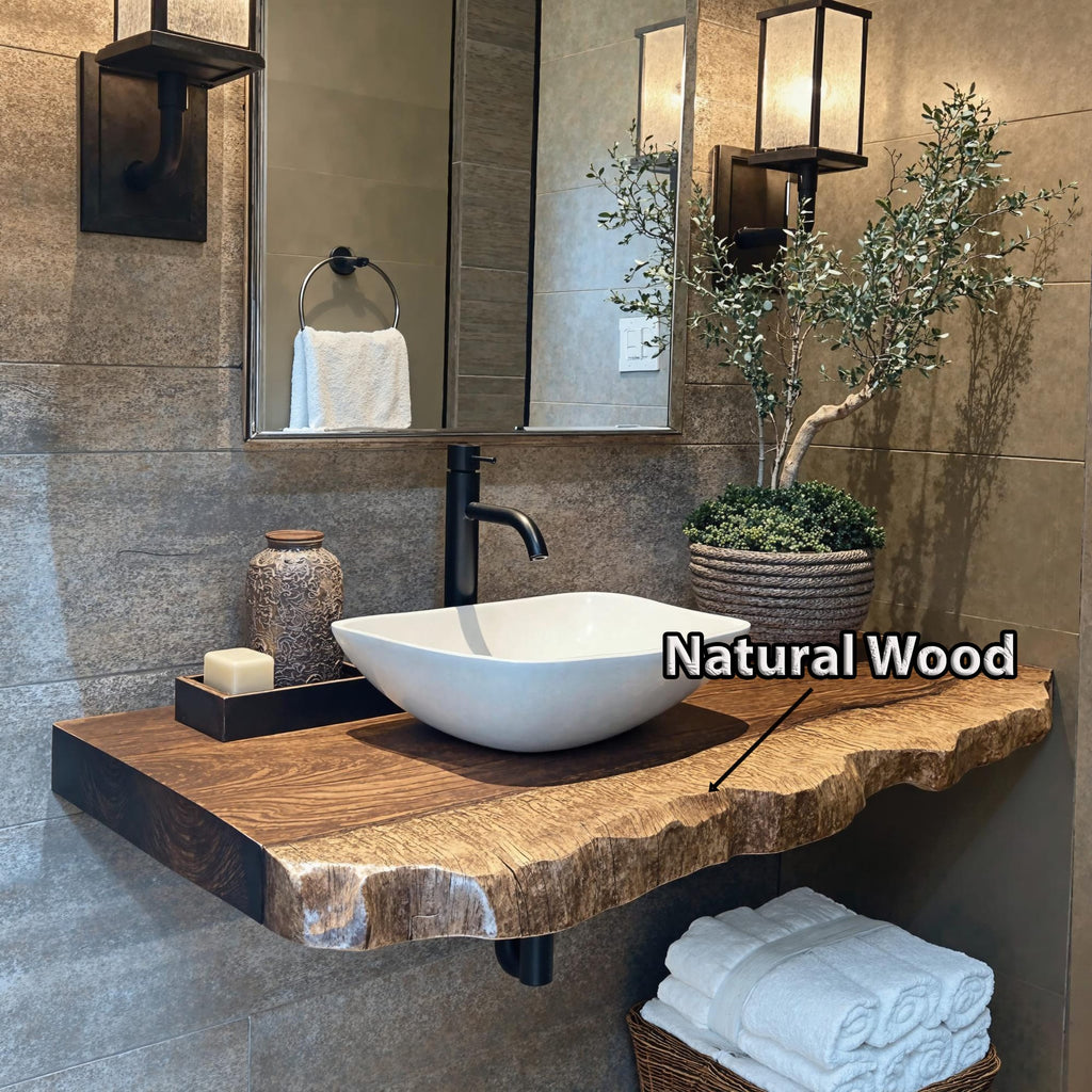 Floating Vanity Shelf, solid wood, built to order