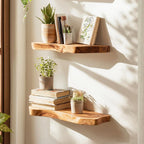 Live Edge Mounted Storage Floating Shelf