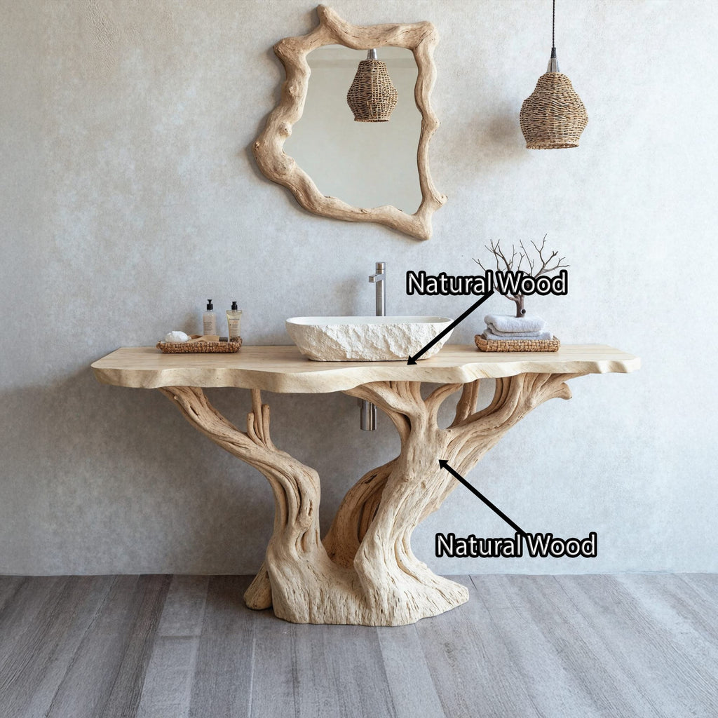Handcrafted Bathroom Vanity with Finish, solid wood, built to order
