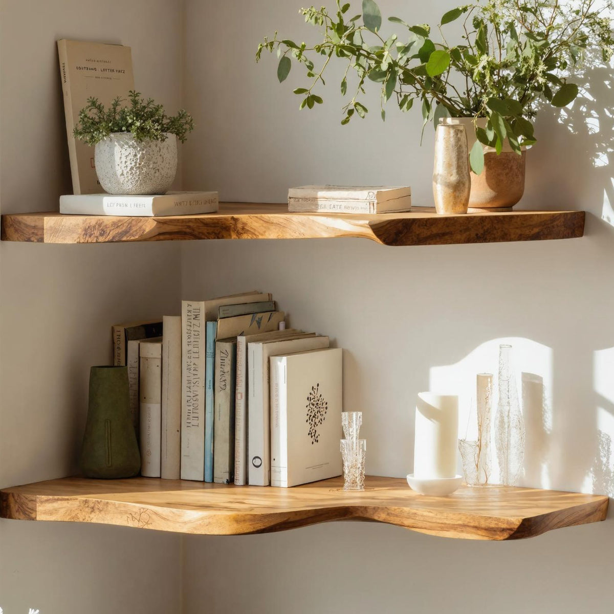Handcrafted Corner Bookshelf Indoor Design Ideas, solid wood, built to order