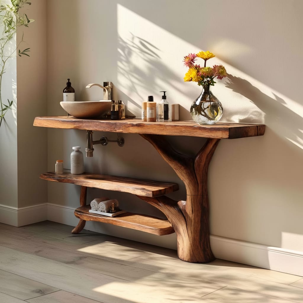 Solid Live Edge Console Vanity