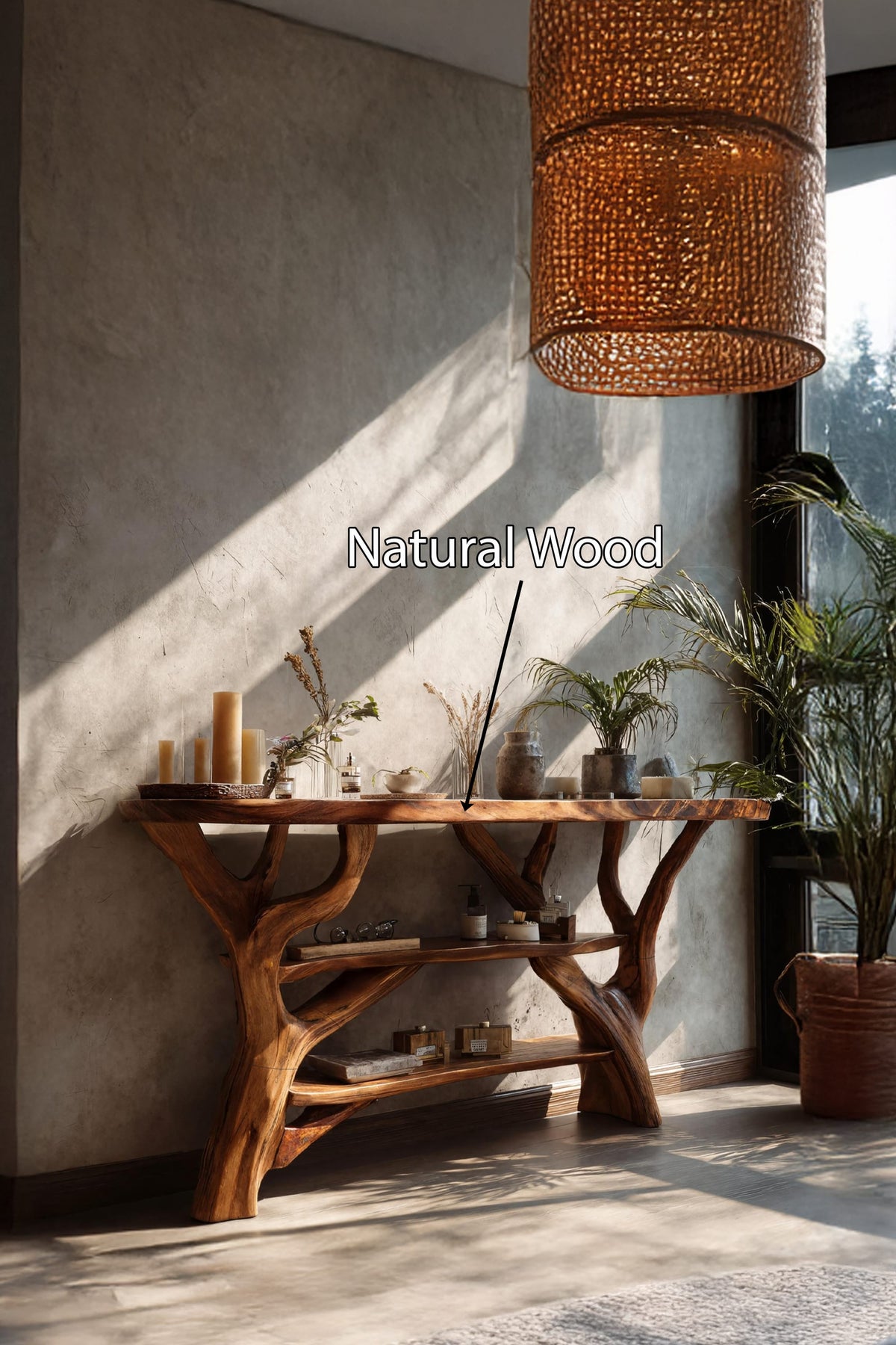 Live Edge Accent Console Table
