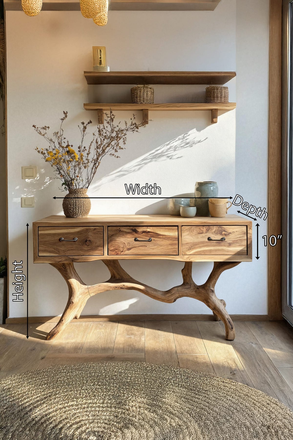 Live Edge Modern Sofa Console Table