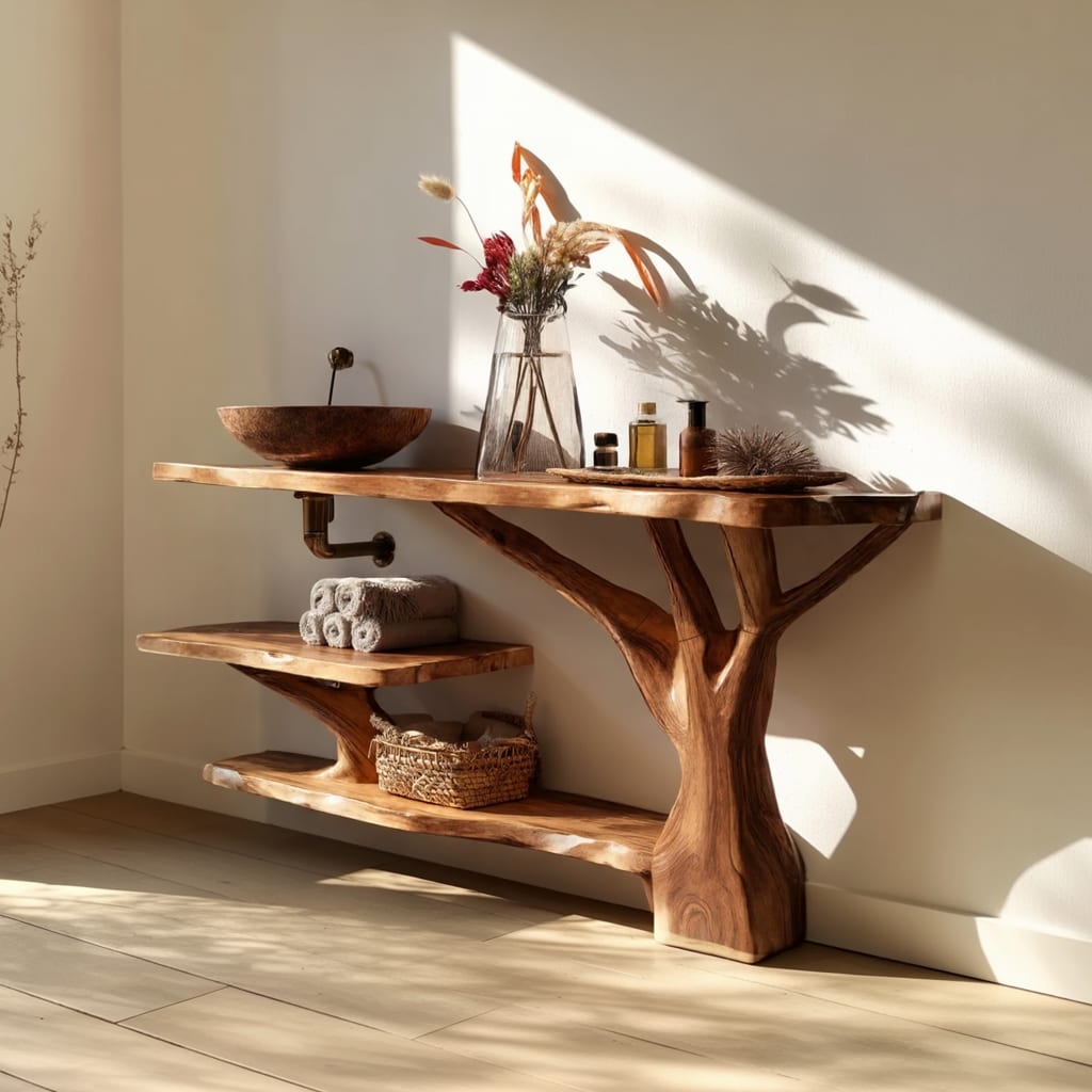 Solid Bathroom Live Edge Vanity