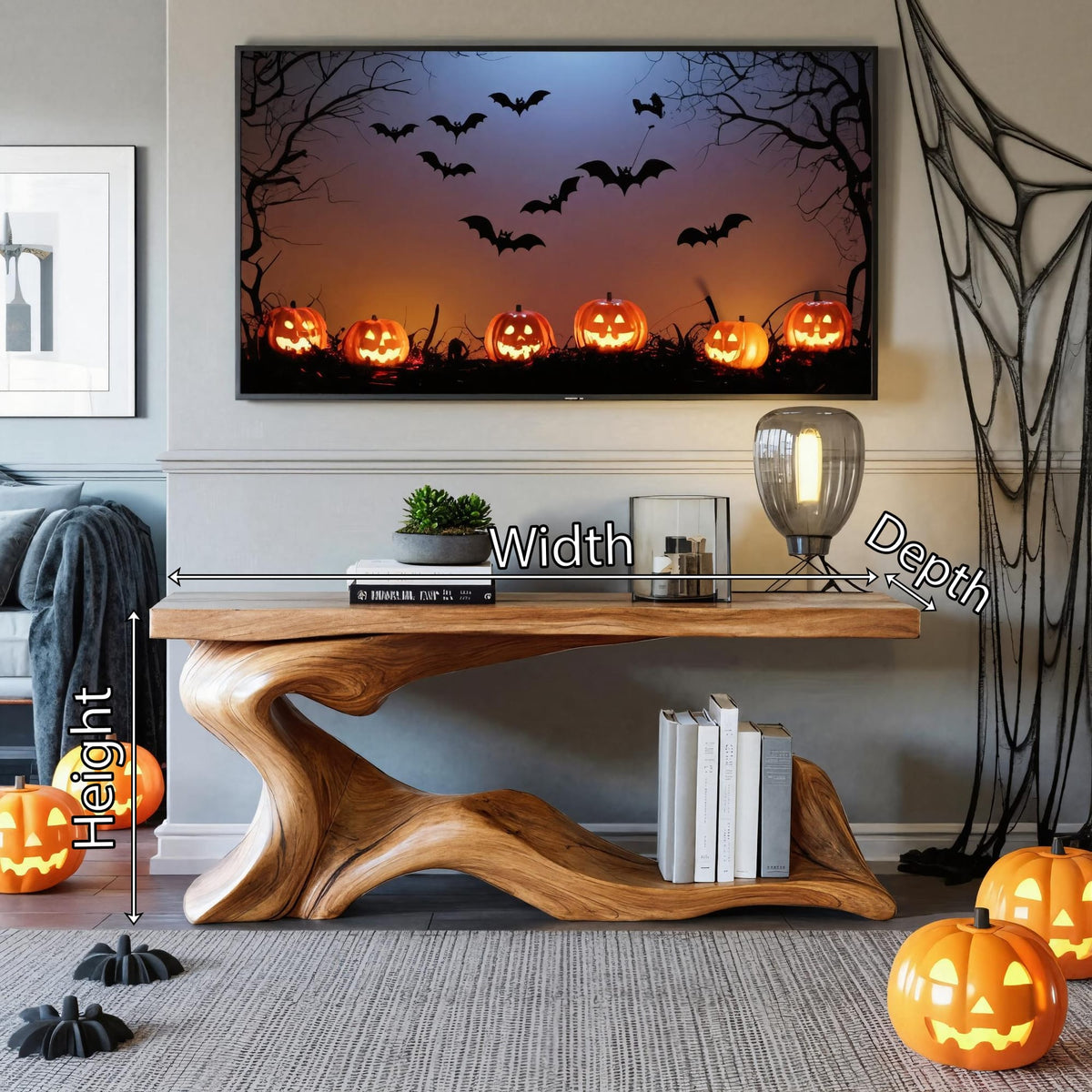 Solid Live Edge Foyer Console Table