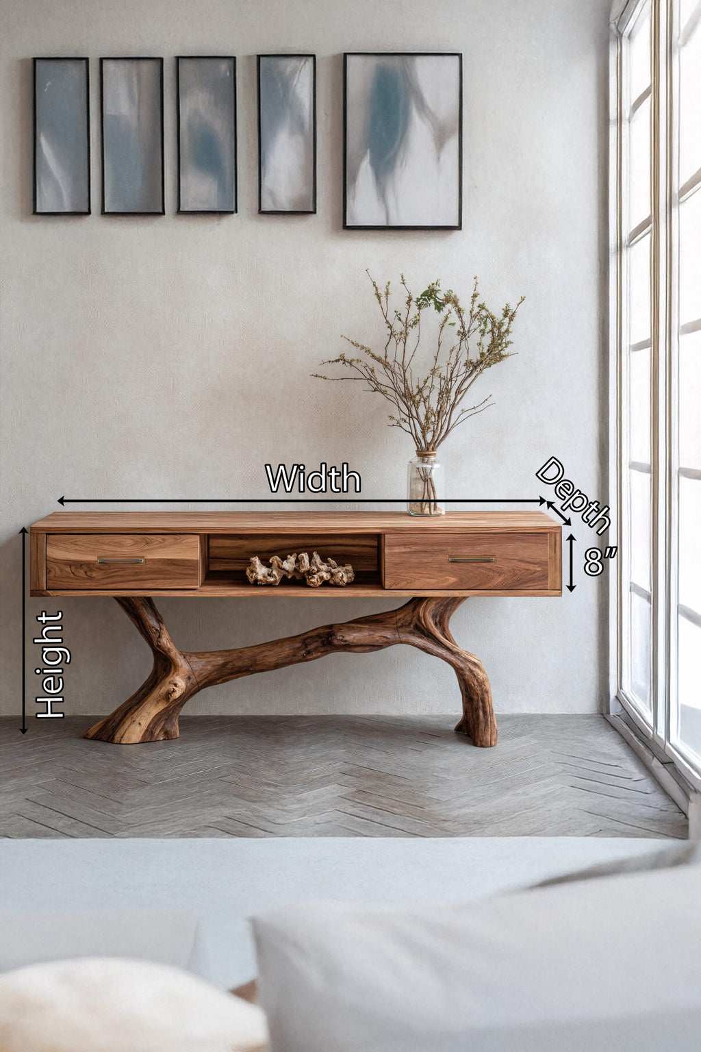 Live Edge Modern Accent Console Table