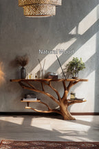 Mid Century Solid Console Table, solid wood, built to order