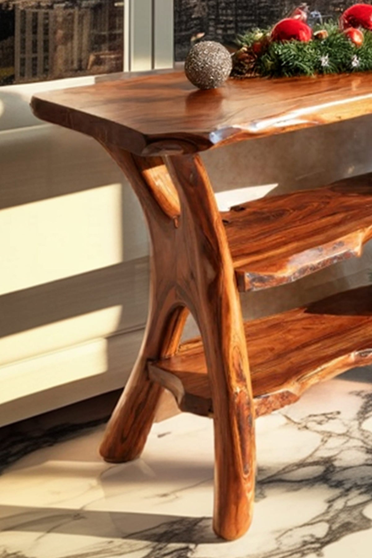 Live Edge Slab Solid Console Table