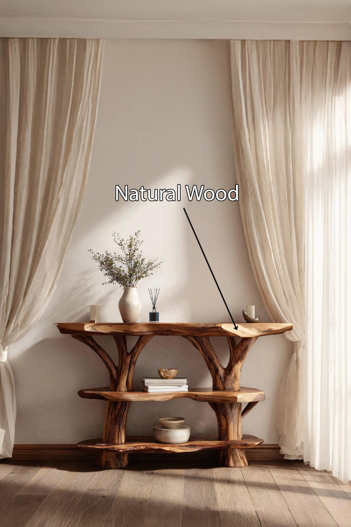 Live Edge Slab Console Table