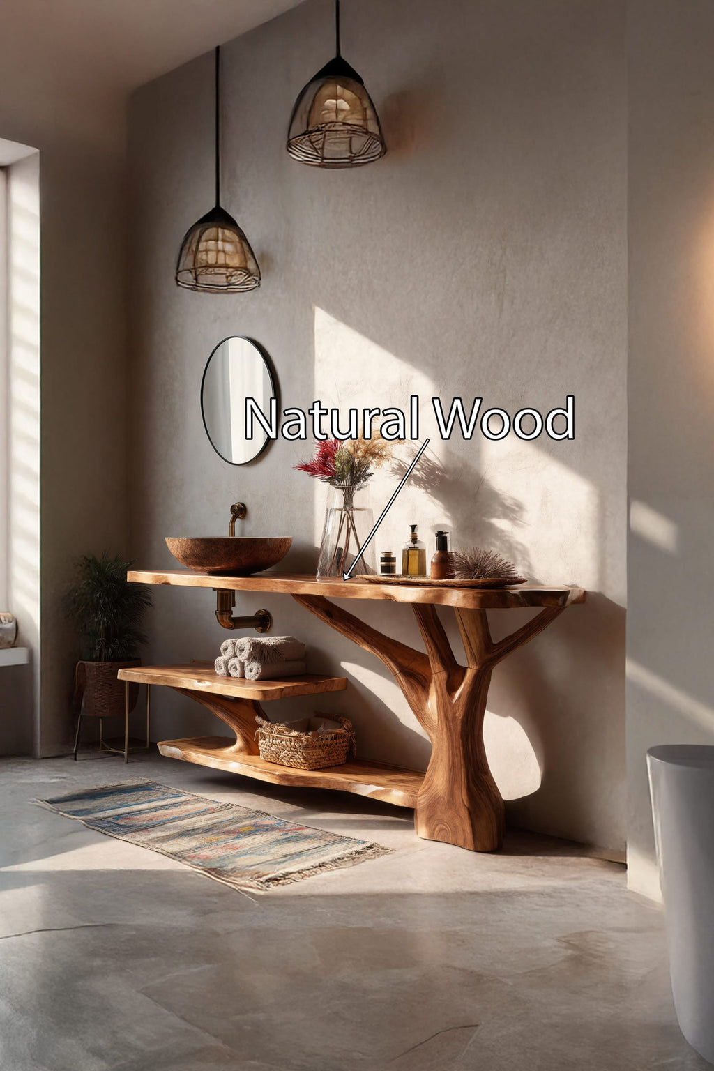 Solid Bathroom Live Edge Vanity