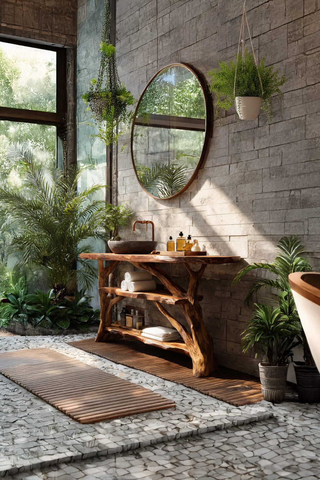 Handcrafted Live Edge Bathroom Vanity, solid wood, built to order