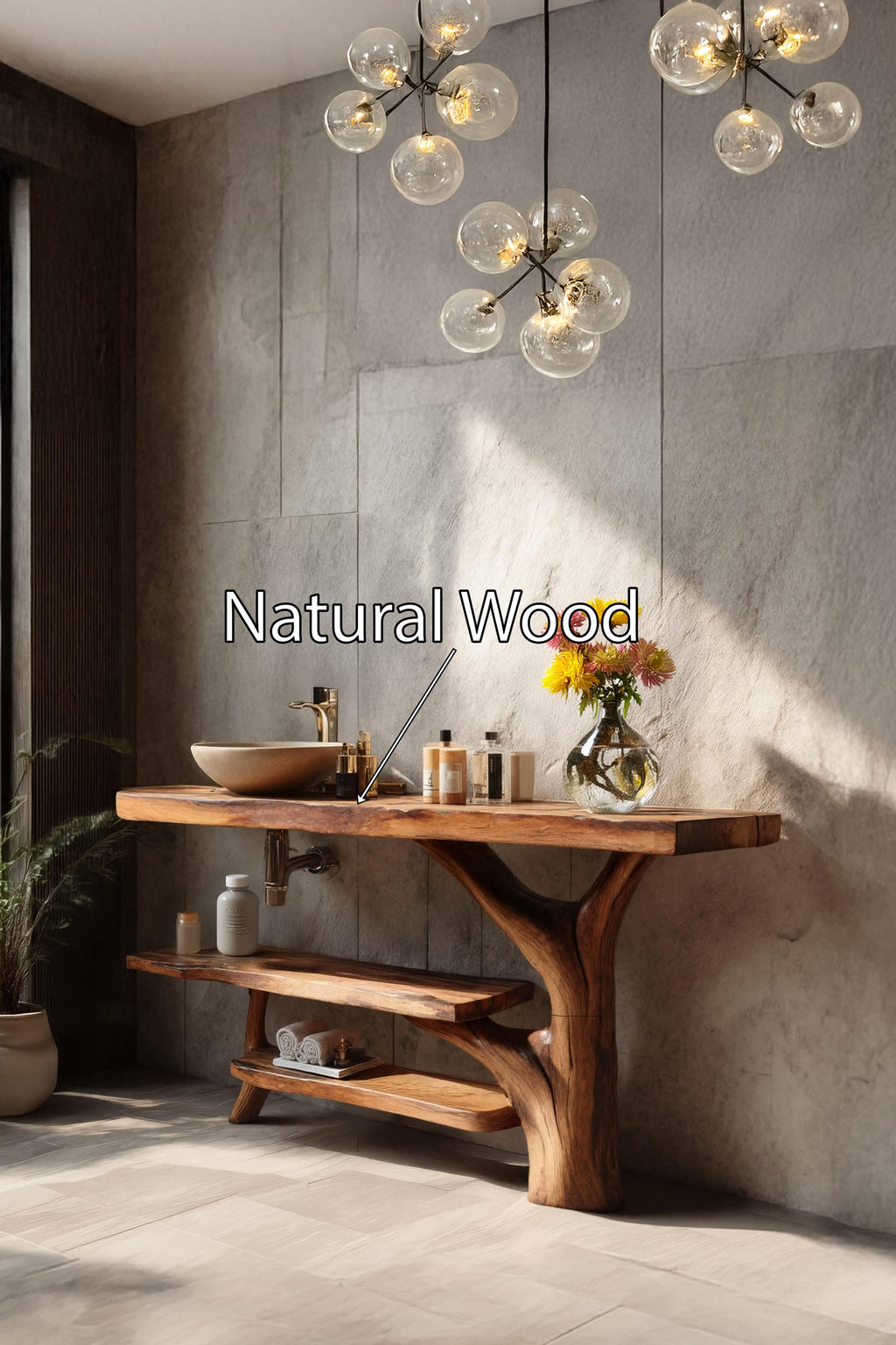 Solid Live Edge Console Vanity