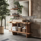 Bathroom Furniture Rustic Vanity with Live Edge Top, solid wood, built to order