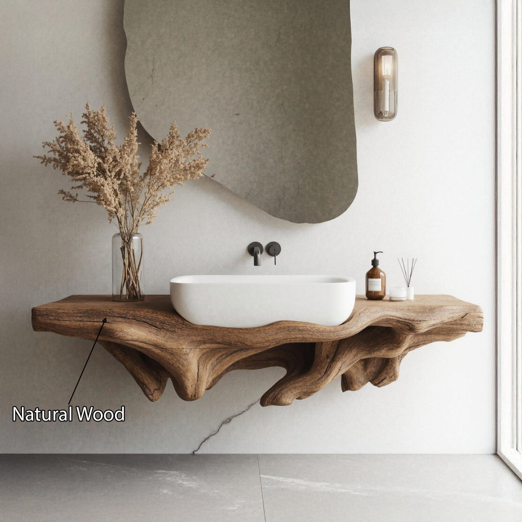 Farmhouse Bathroom Shelf Wall Mount for Storage, solid wood, built to order