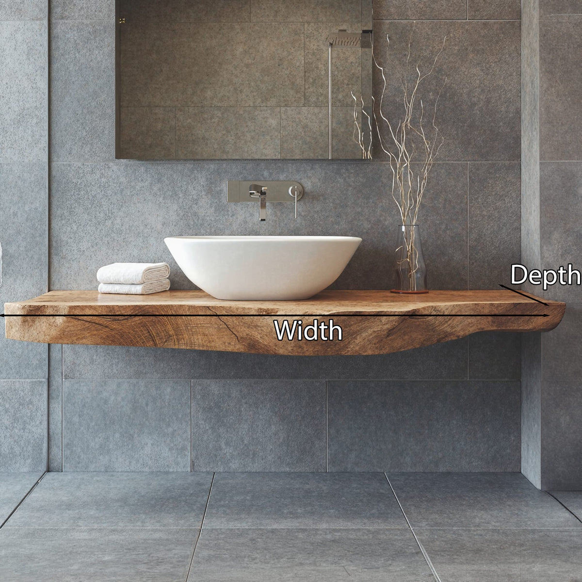 Handcrafted Vanity Custom Bathroom Fit, solid wood, built to order
