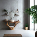 Minimalist Floating Vanity Design, solid wood, built to order