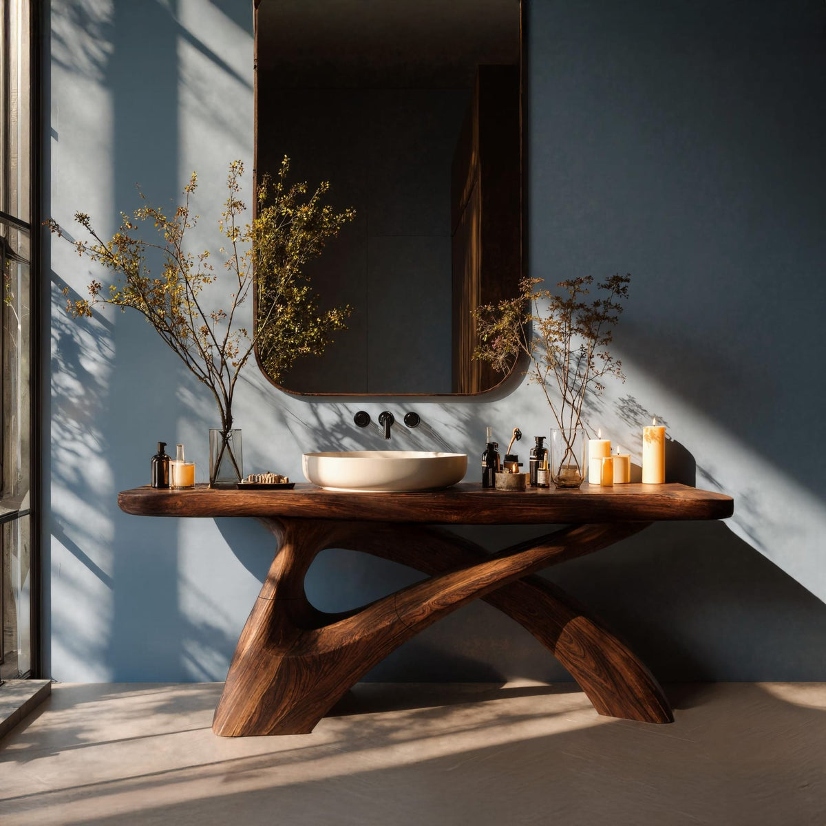 Farmhouse Live Edge Vanity, solid wood, built to order
