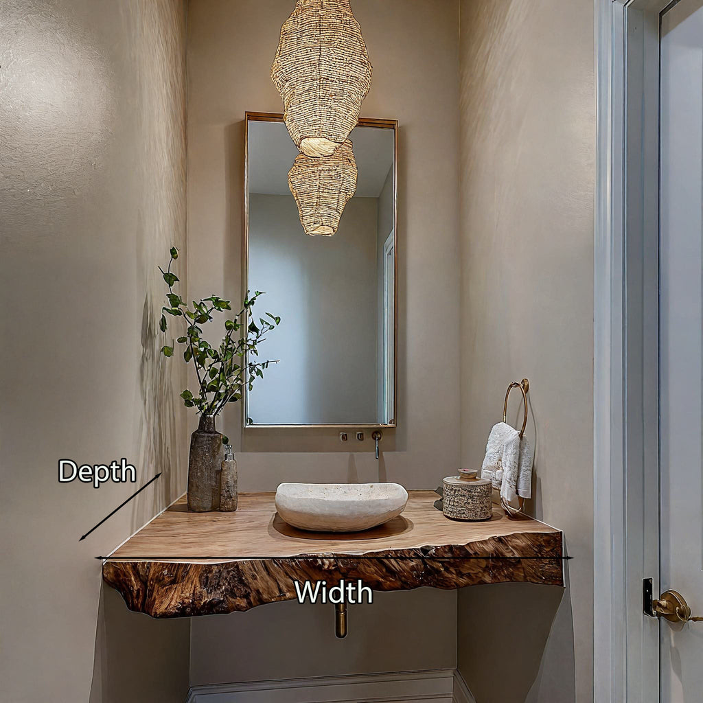 Mid Century Solid Vanity Bathroom Remodel, solid wood, built to order