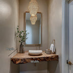 Mid Century Solid Vanity Bathroom Remodel, solid wood, built to order