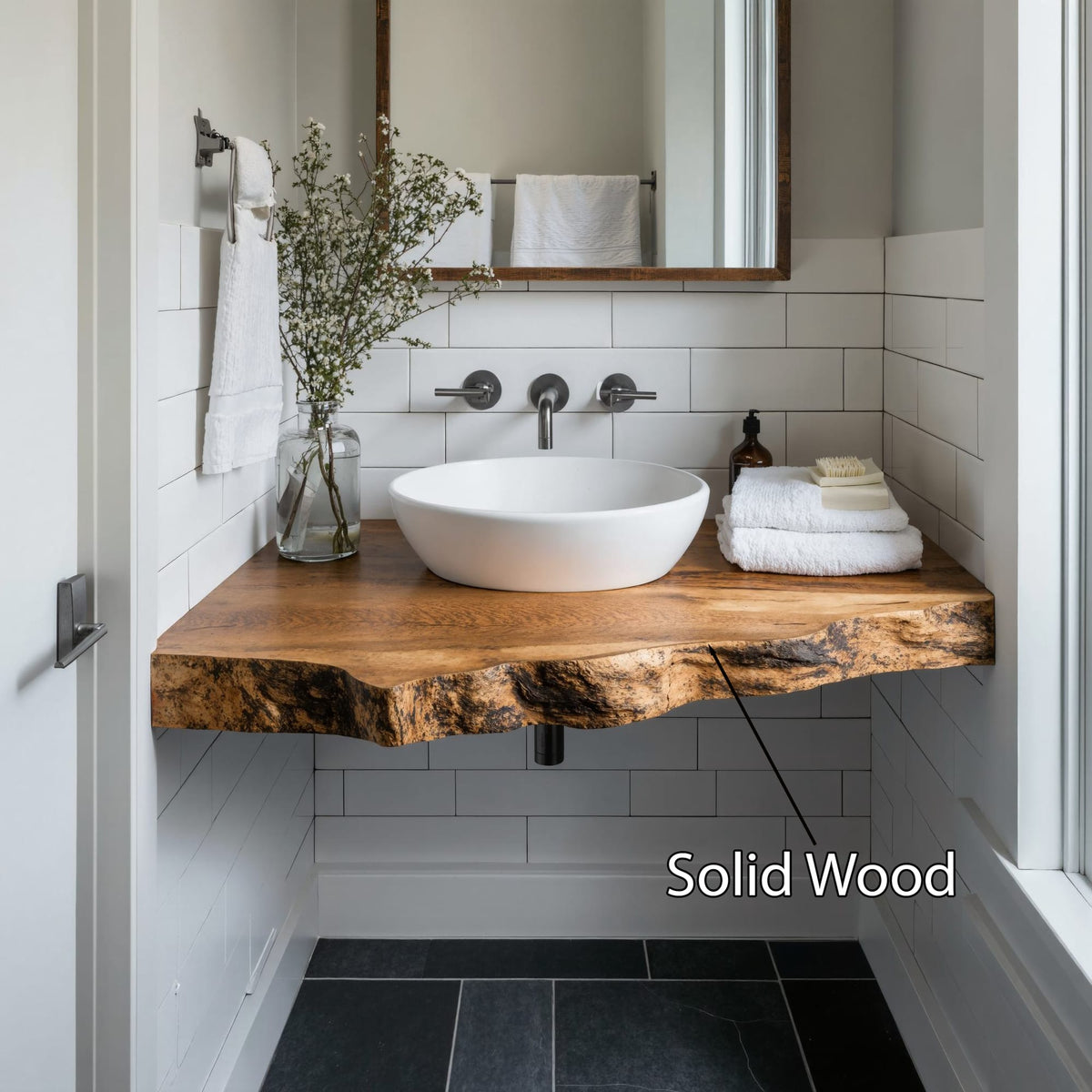Handcrafted Vanity Bathroom Renovation, solid wood, built to order