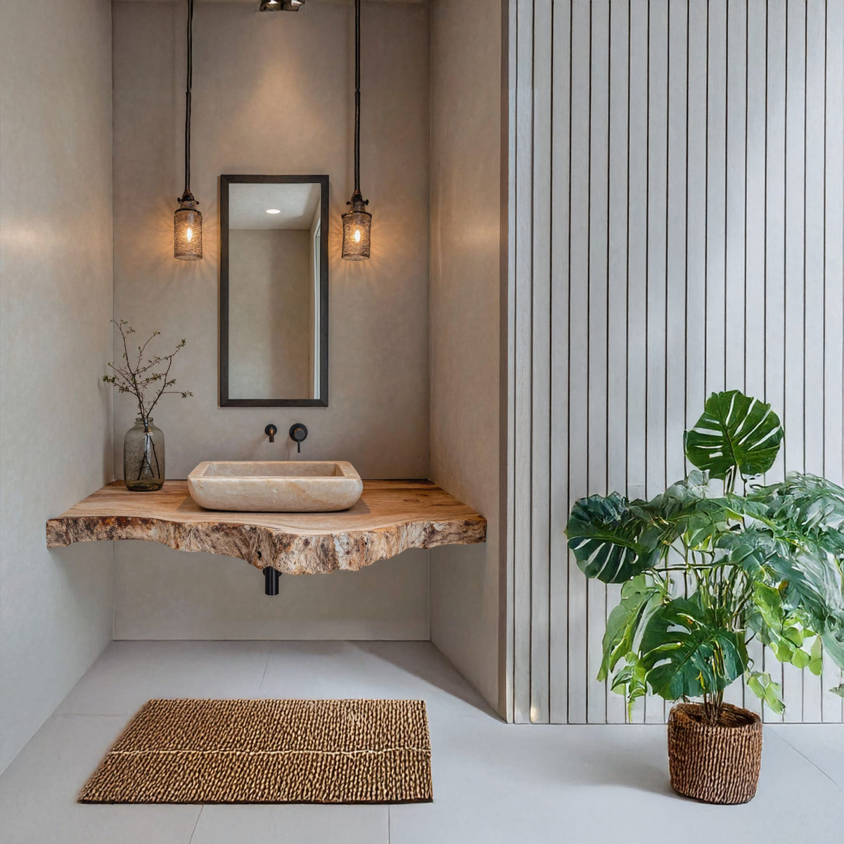 Bathroom Live Edge Floating Shelf