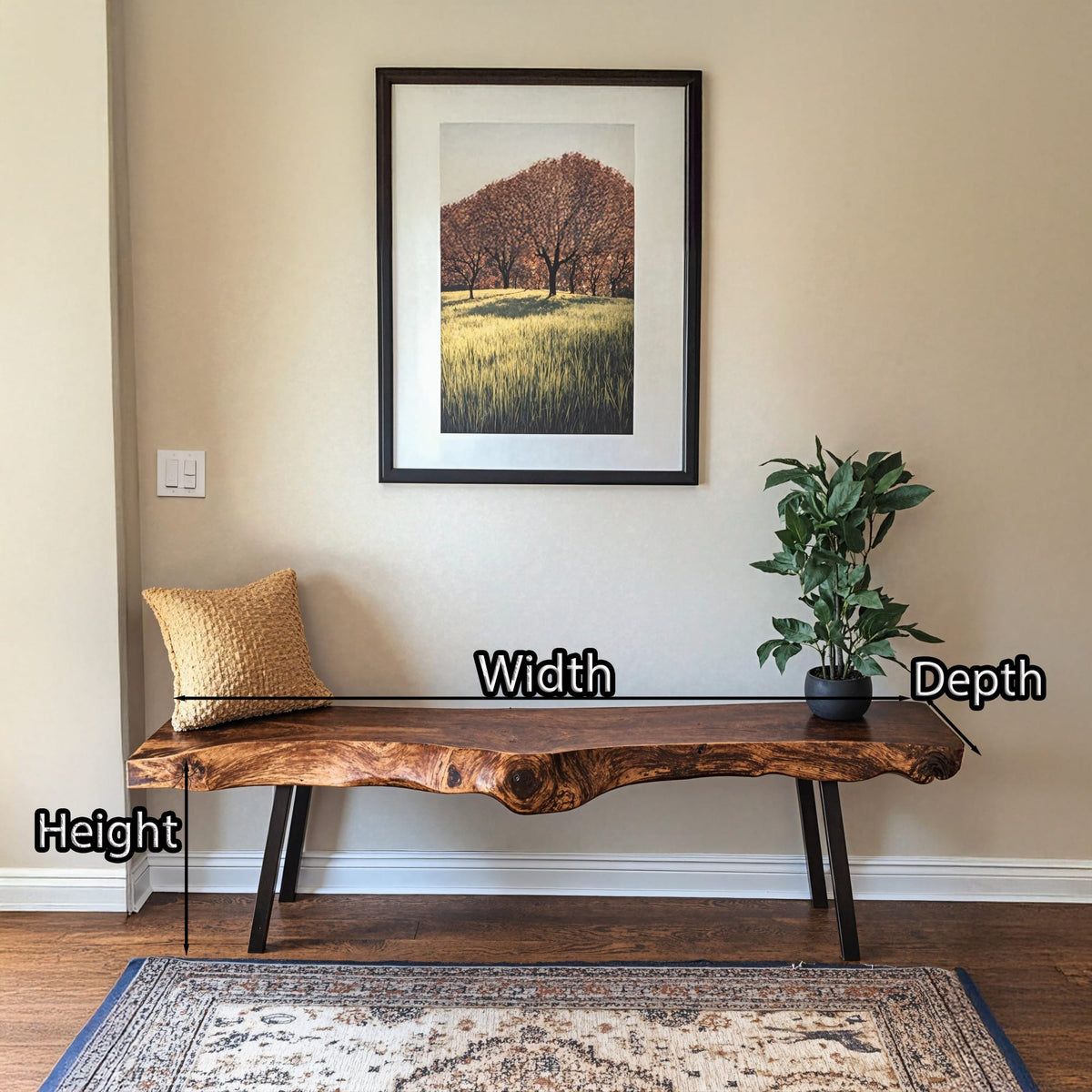 Handcrafted Bench, solid wood, built to order