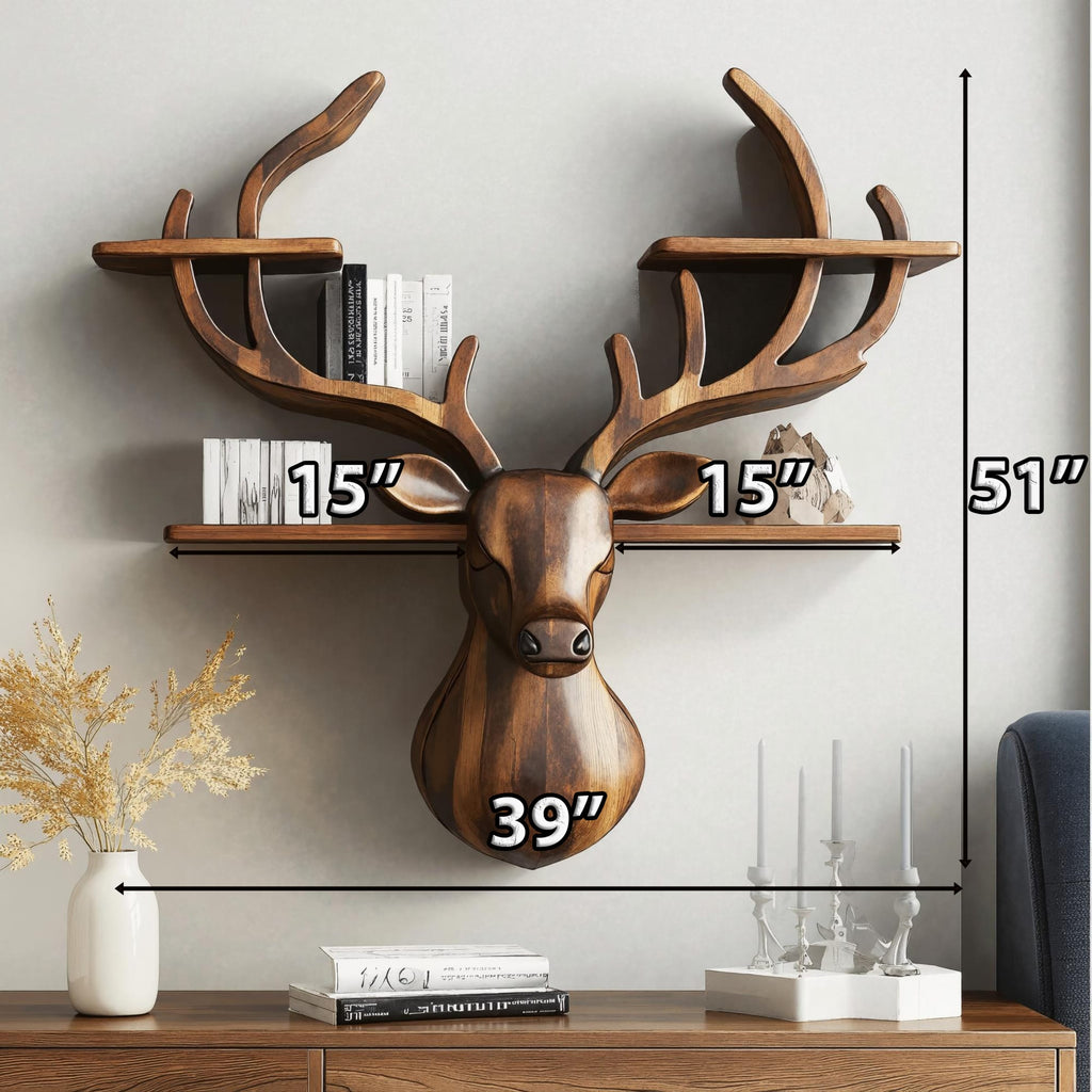 Handcrafted Deer Shelf, solid wood, built to order