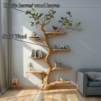 Artistic Wild Mulberry Tree Bookshelf Wall Decor, solid wood, built to order
