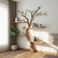 Custom Tree Branch Floating Shelves Bookcase, solid wood, built to order