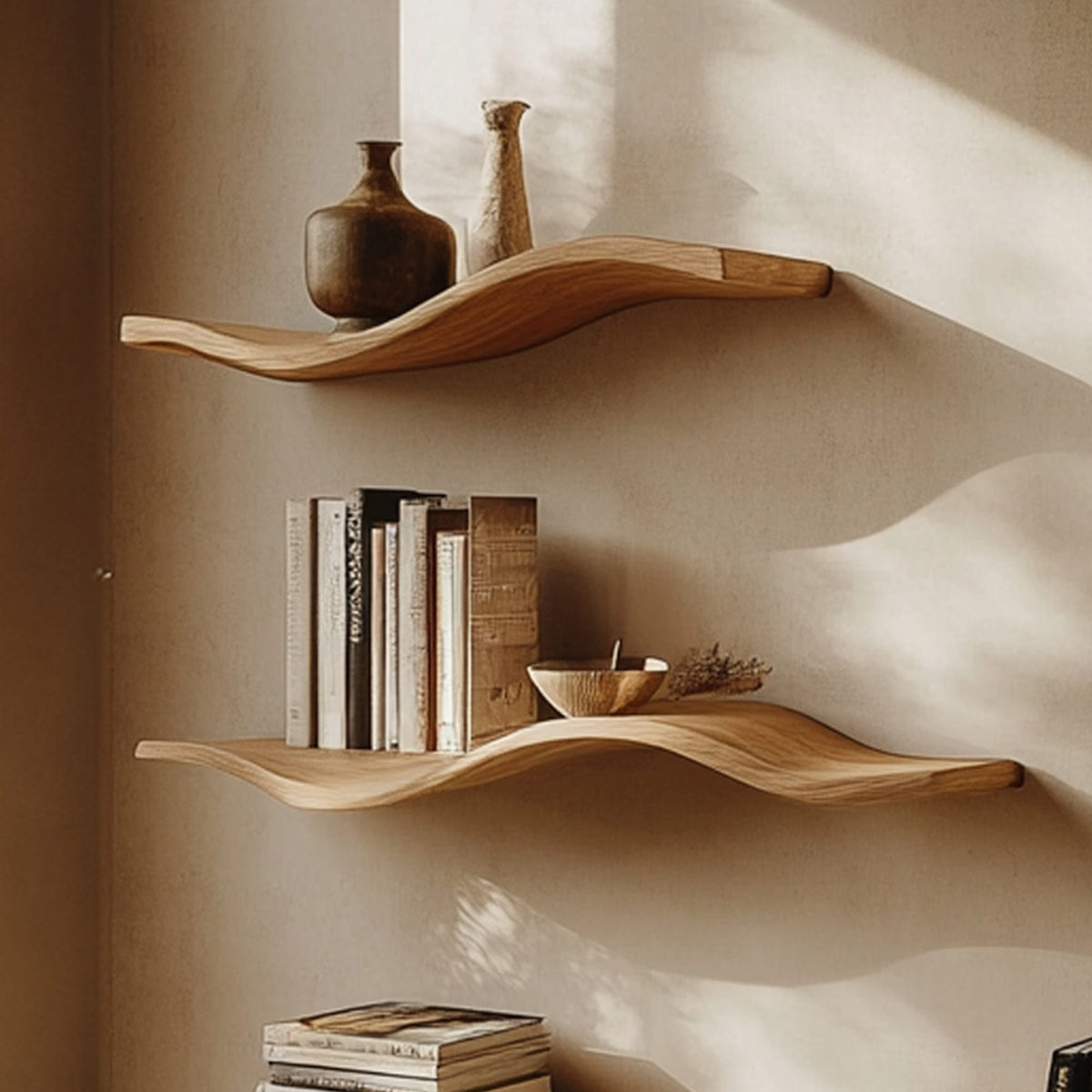 Custom Wood Floating Shelves Living Room New Year Home Decor, solid wood, built to order
