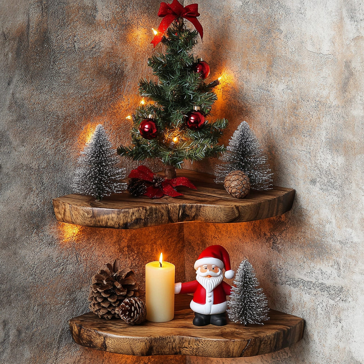Floating Corner Wall Shelves Small Floating Shelf, solid wood, built to order