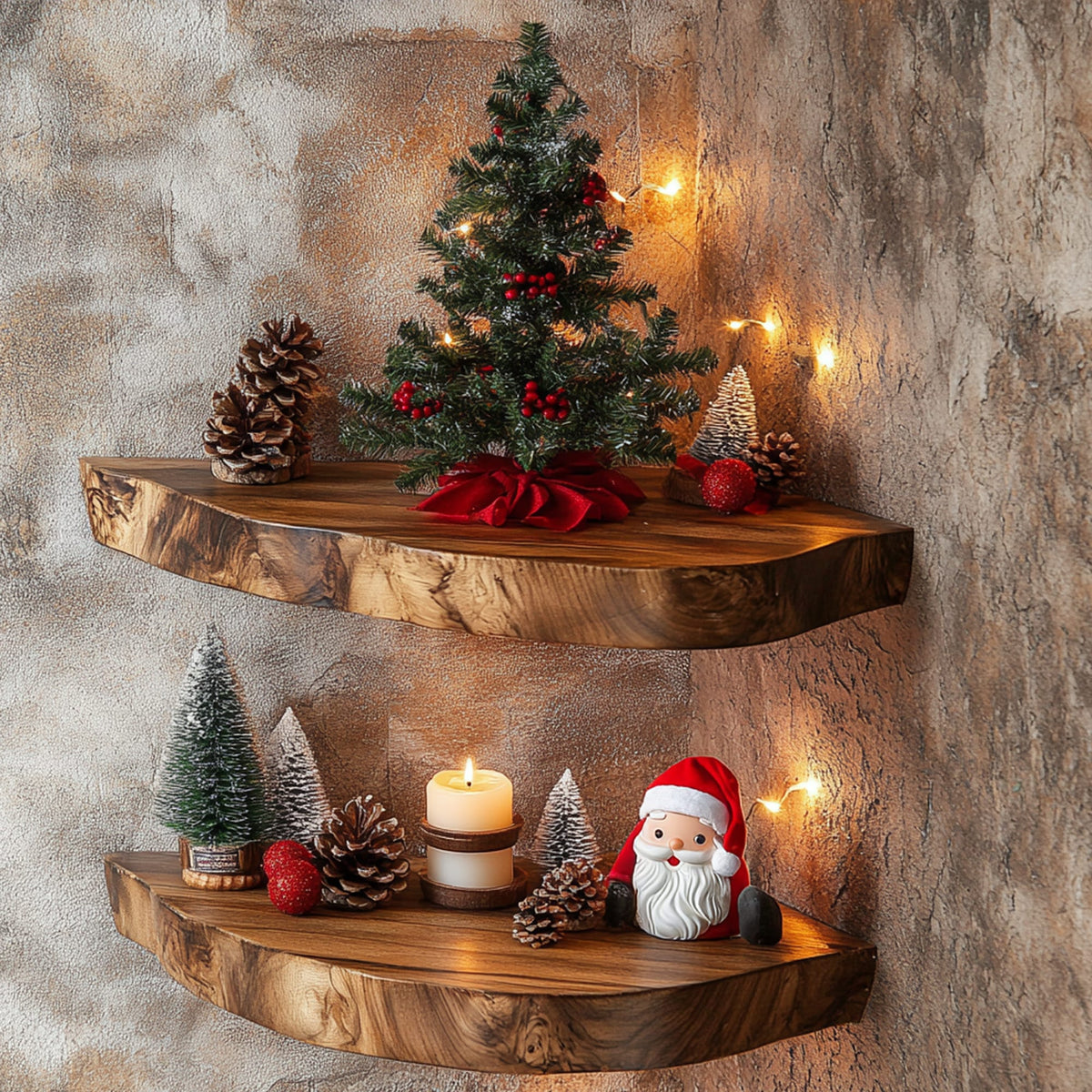 Floating Corner Shelf Walnut Floating Shelf Decor, solid wood, built to order