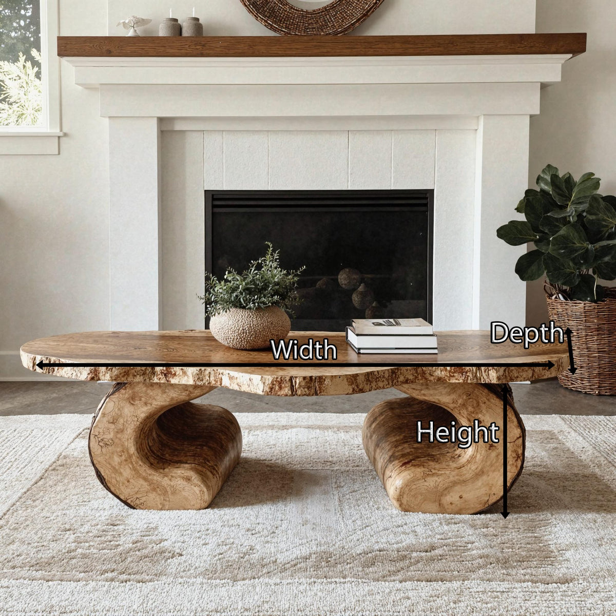Solid Live Edge Central Coffee Table