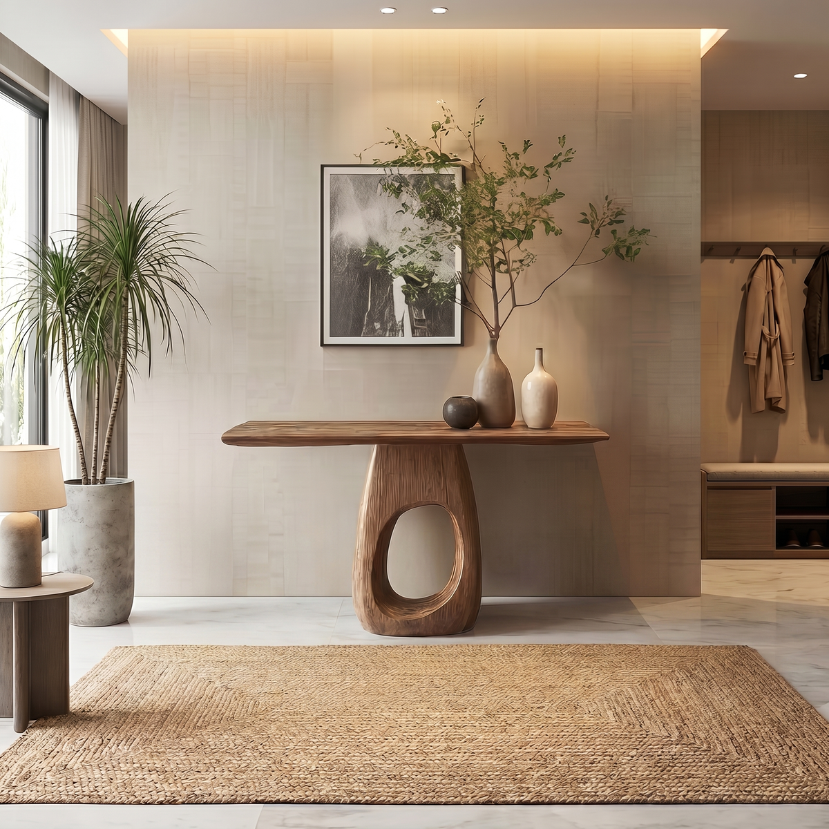 Organic Console Table, solid wood, built to order