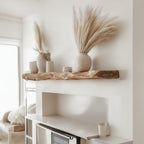 Live Edge Wood Floating Shelf, Boho, solid wood, built to order