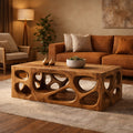 Architectural Carved Solid Coffee Table Organic Void Design Statement Living Room Interior, solid wood, built to order