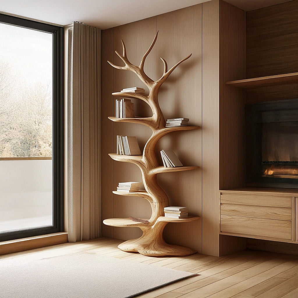 Solid Large Floating Tree Bookshelf