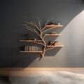 Midcentury Tree Bookshelf Study Room, solid wood, built to order