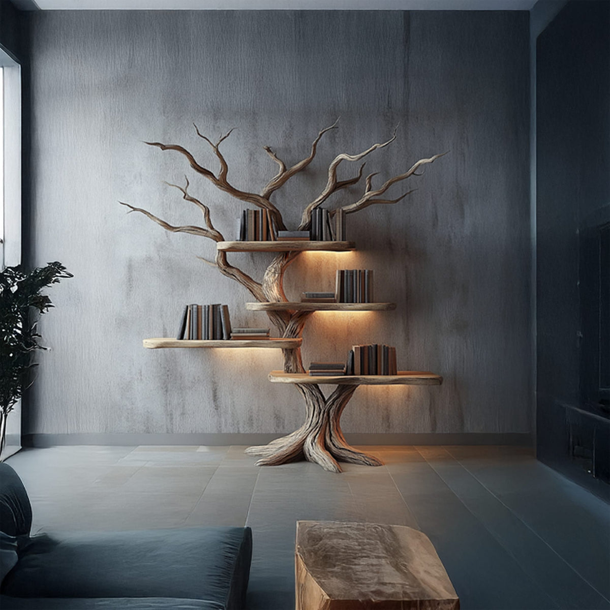 Solid Floating Study Bookshelf